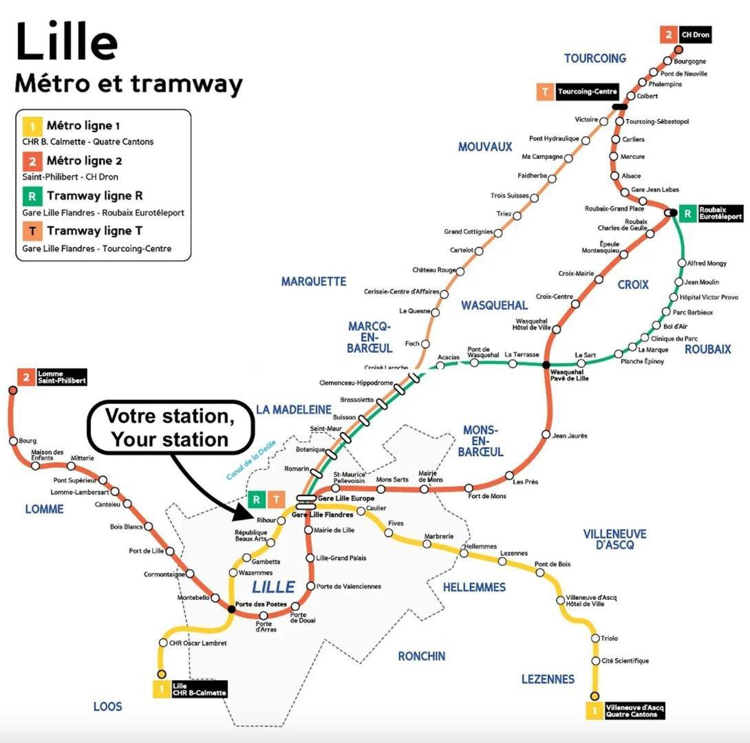 Apartment For 4 In Front Of Lille Flandres Station Ngoại thất bức ảnh
